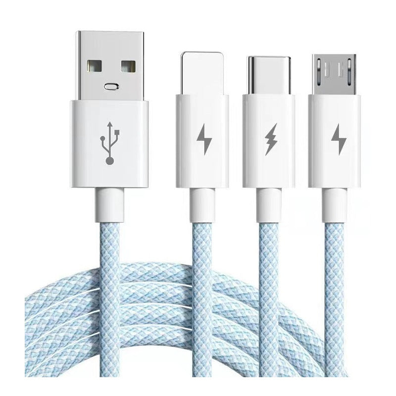 66W Braided 1-to-3 Multi Charging Cable