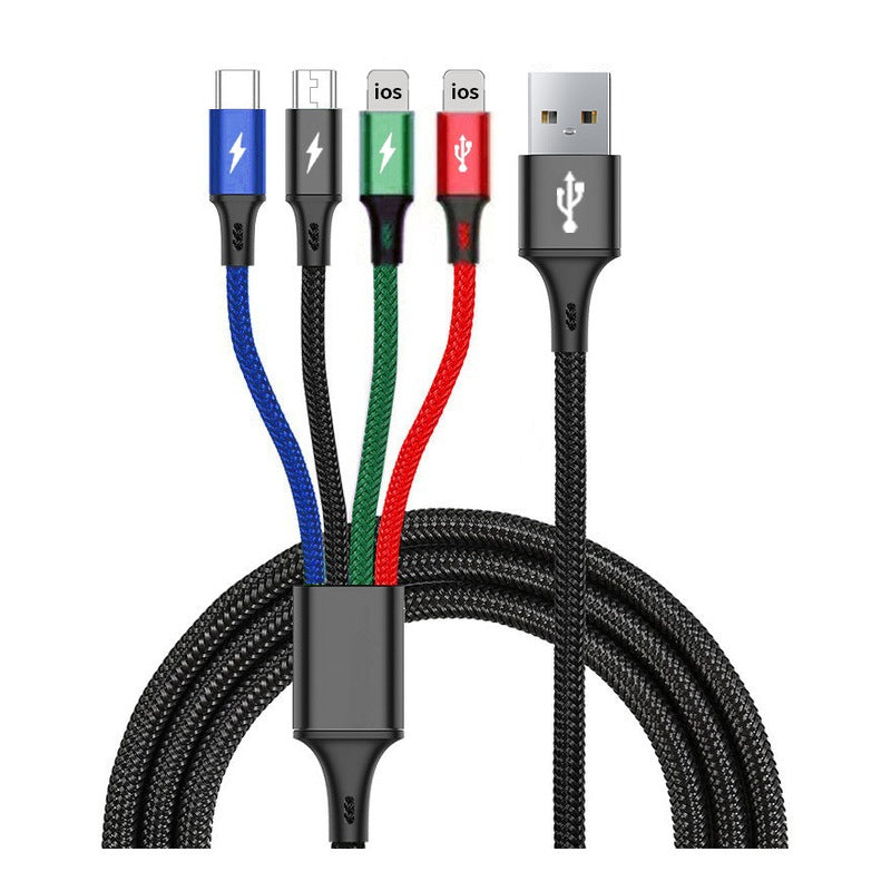 Nylon Braided 1-to-4 Multi Charging Cable