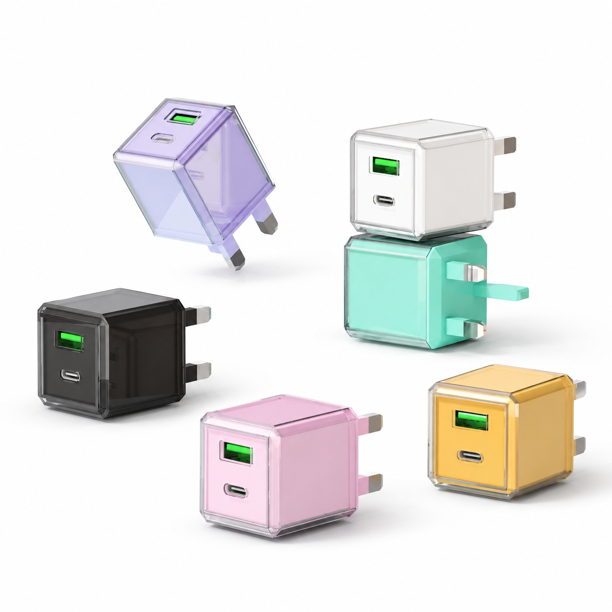 Transparent Ice Cube 30W A+C Charger
