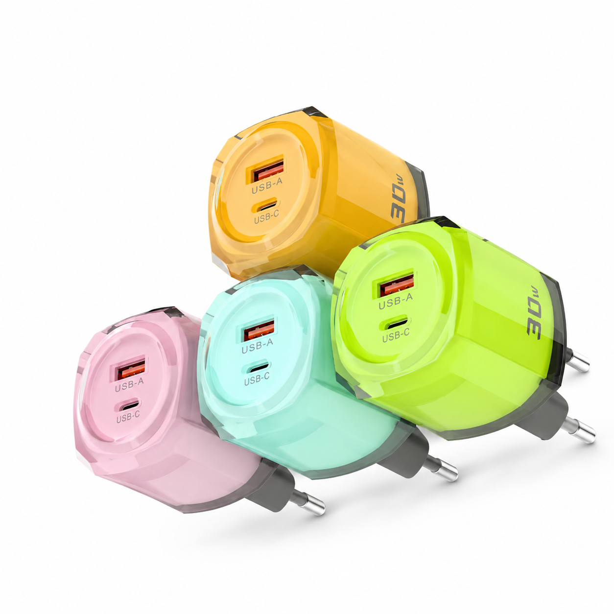 Crystal Transparent 30W A+C Charger