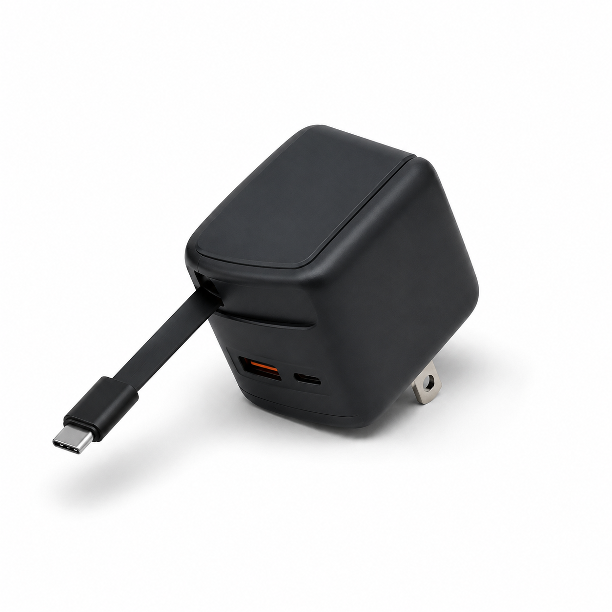 30W A+C Retractable GaN Fast Charger