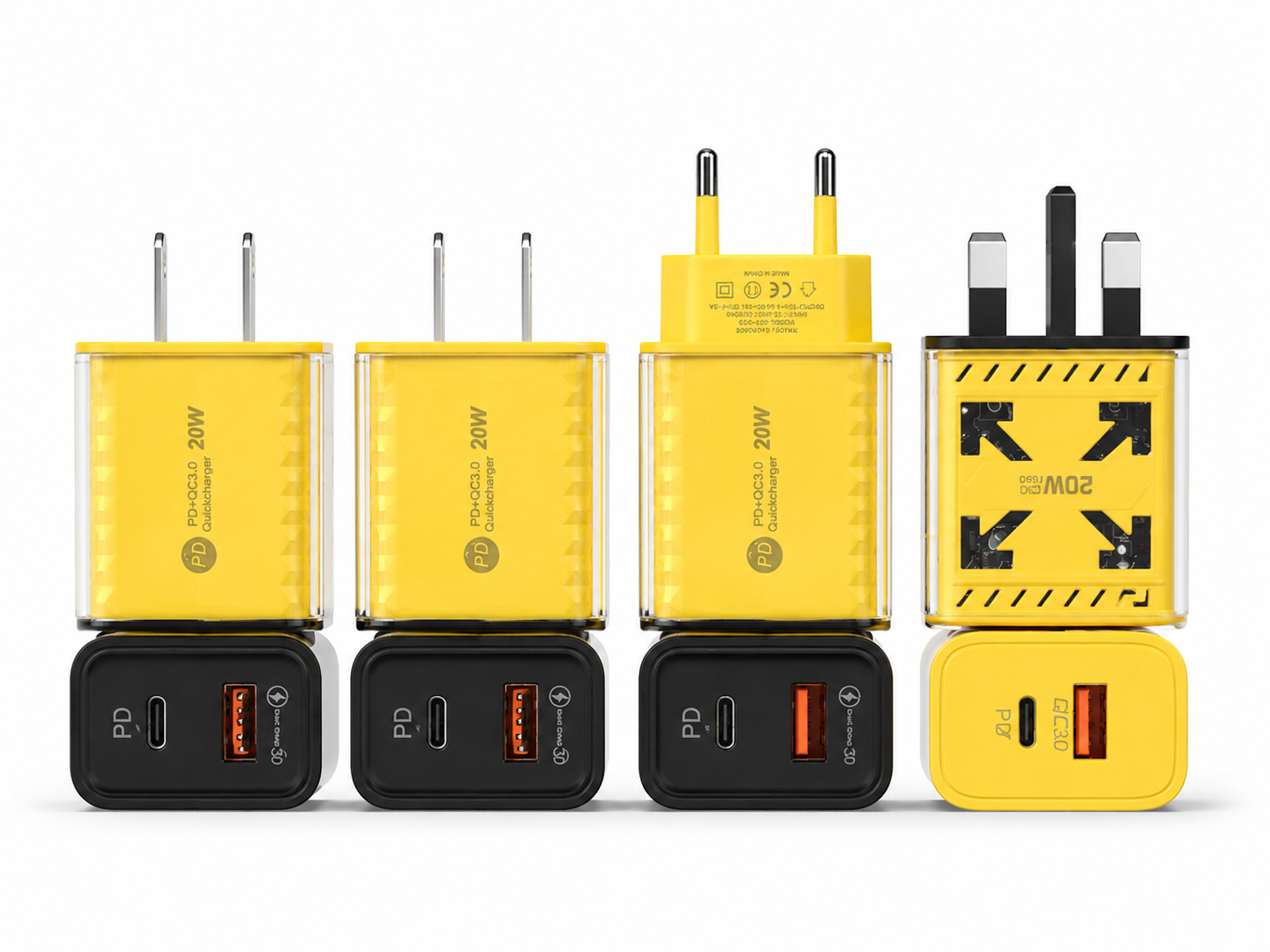 Transparent 20W A+C Fast Charger