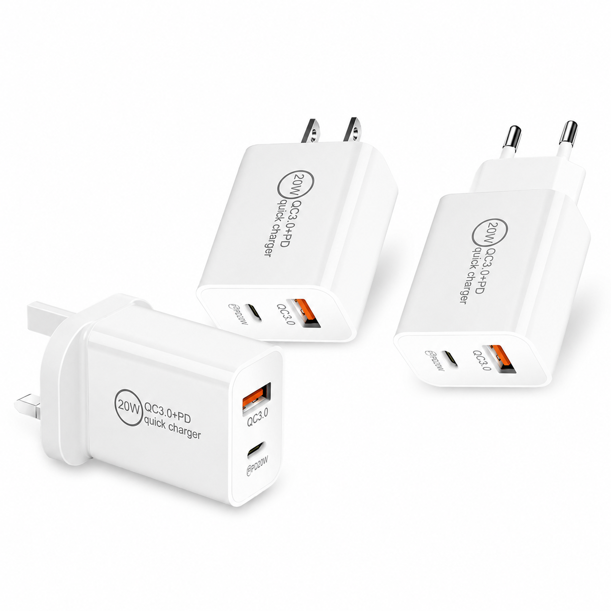 20W USB-A + USB-C Fast Charger – P021
