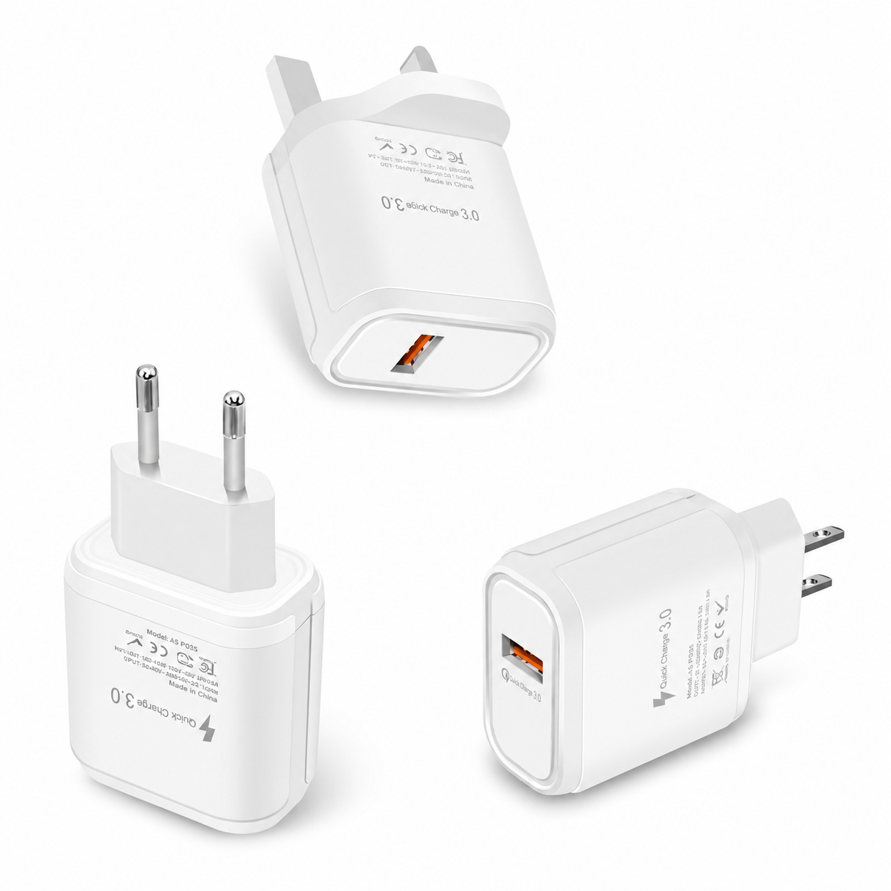 QC 3.0 Single USB Fast Wall Charger – P035