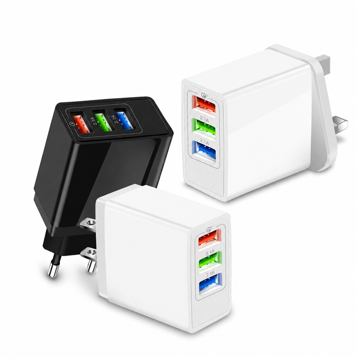 3-Port USB Wall Charger 2.4A – P041