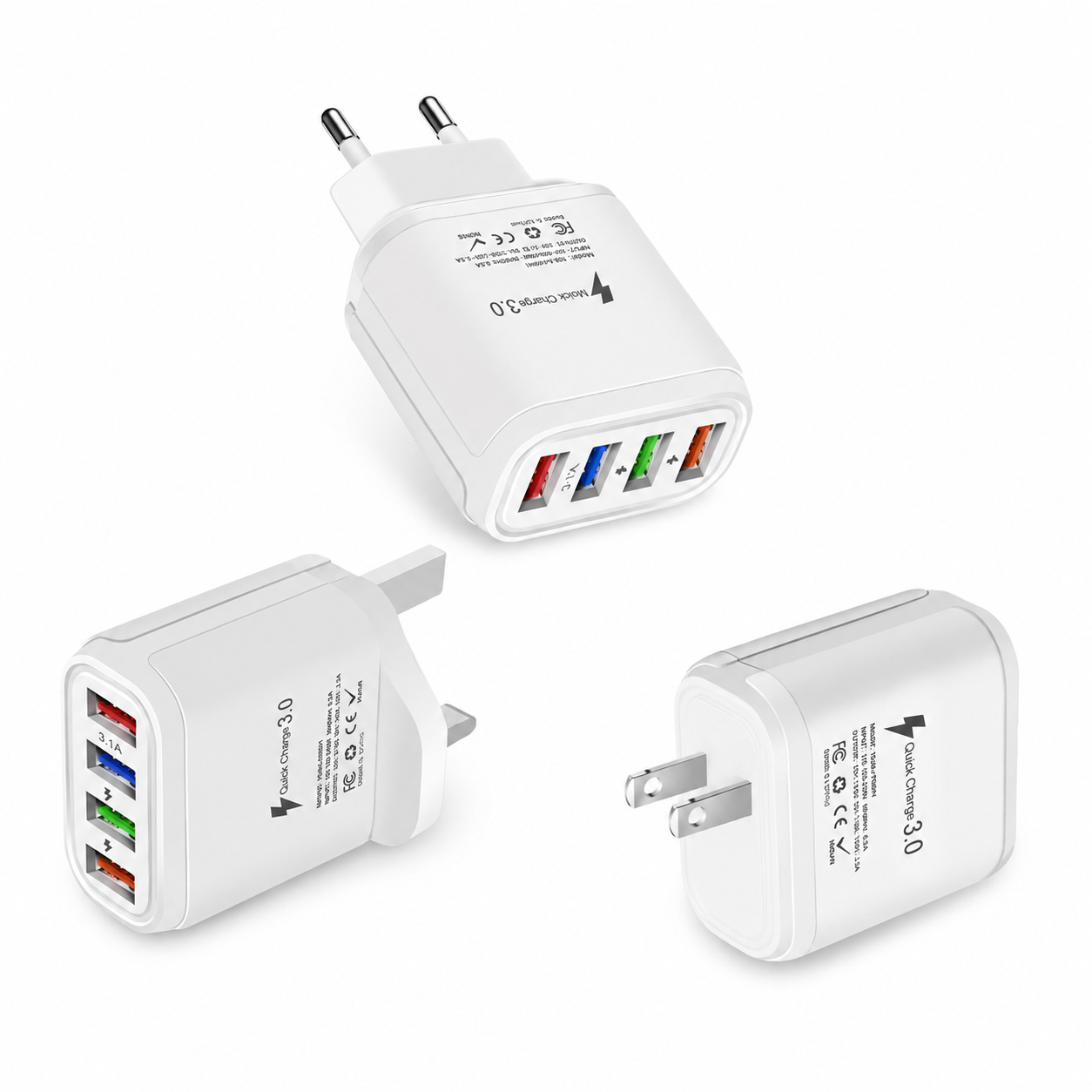 4-Port USB Wall Charger 2.4A – P046